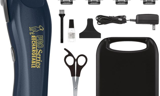 WAHL Deluxe Pro Series Cordless Lithium Ion Clipper Kit for Dog Grooming at Home with Heavy Duty Motor, Self-Sharpening Blades, and 2 Hour Run Time - Model 9591-2100